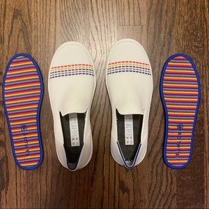 Rothy’s The Kids Sneaker White Rainbow Size 4